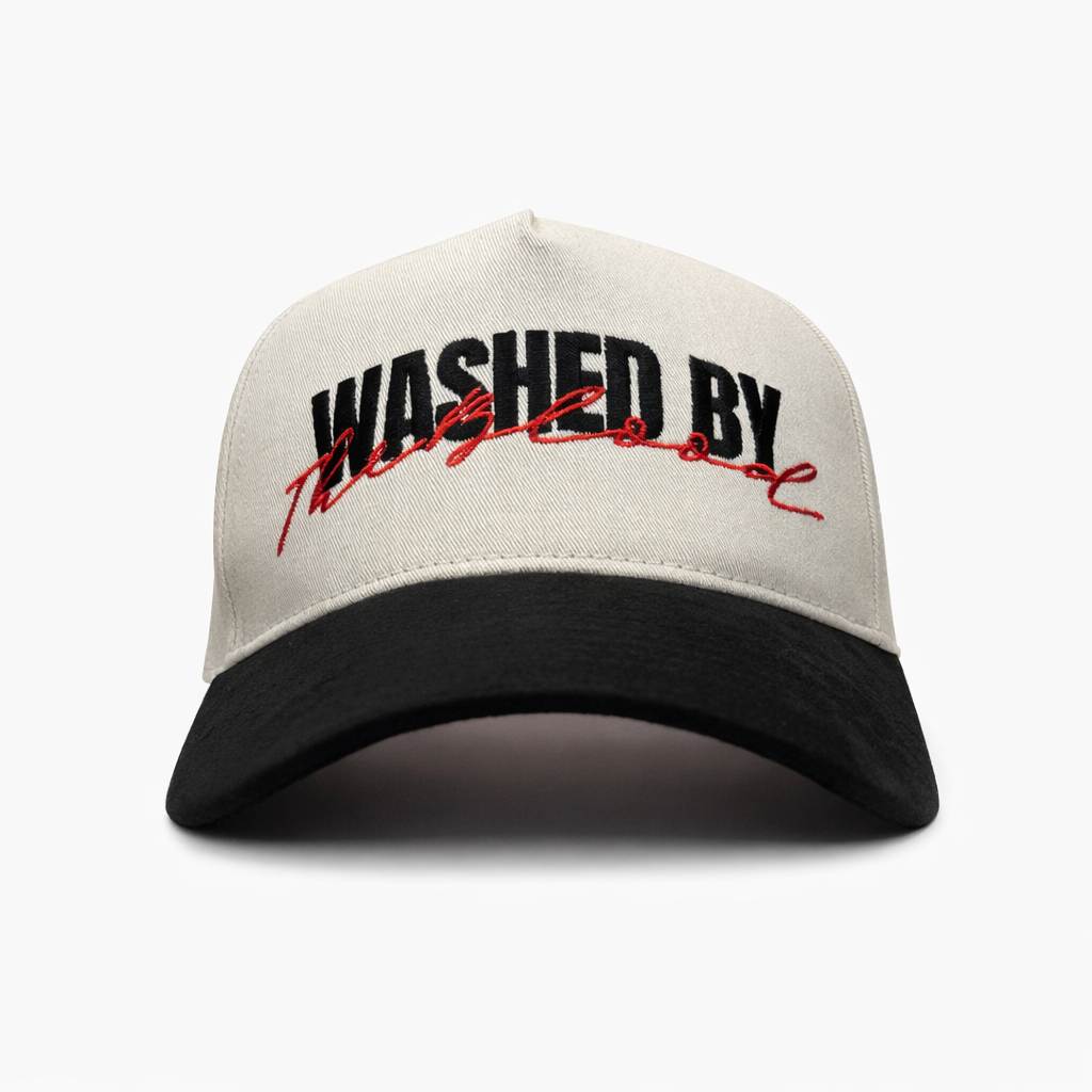 Washed by the Blood – Cream & Black Suede Hat